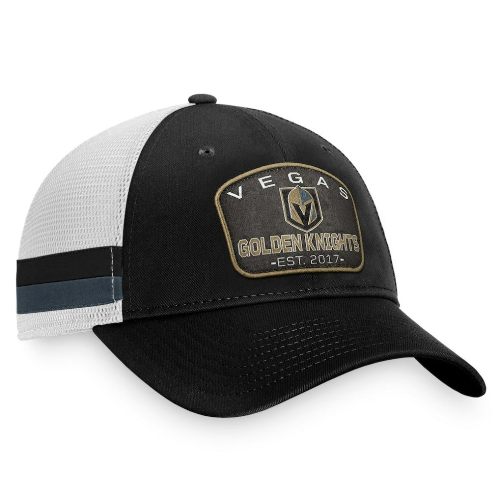 Vegas Golden Knights Fanatics Fundamental Striped Trucker Adjustable Hat On Sale