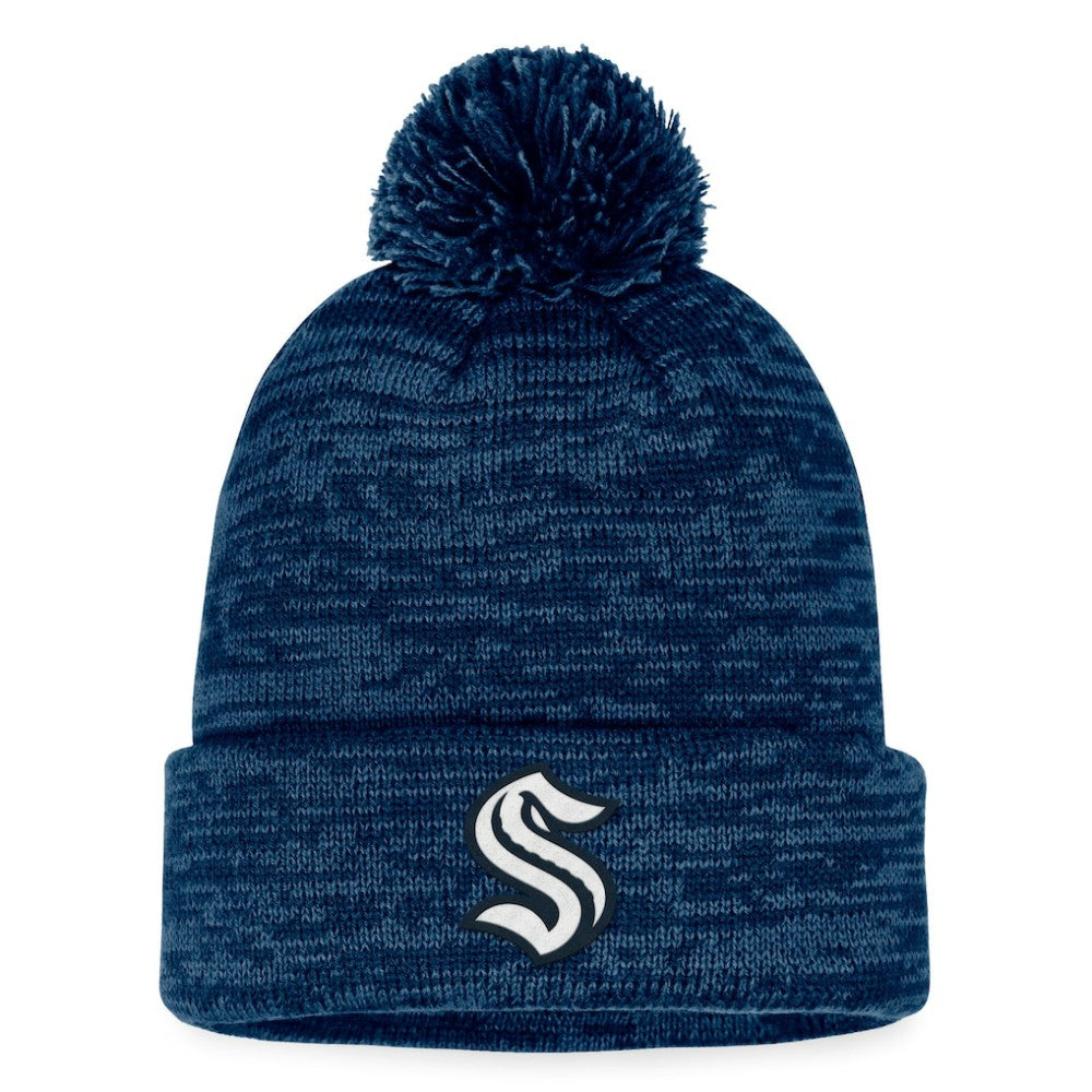 Seattle Kraken Fanatics Fundamental Cuffed Knit Hat with Pom Online
