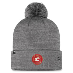 Calgary Flames Fanatics Authentic Pro Home Ice Cuffed Knit Hat with Pom Outlet