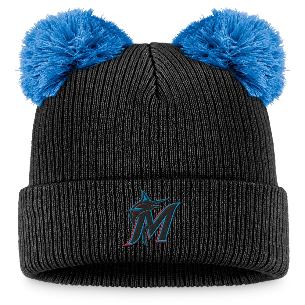 Miami Marlins Fanatics Women's Double Pom Cuffed Knit Hat | MLB Shop