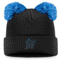 Miami Marlins Fanatics Women's Double Pom Cuffed Knit Hat | MLB Shop