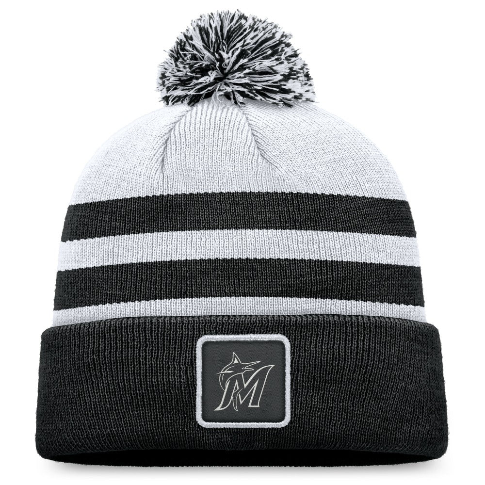 Miami Marlins Fanatics Cuffed Knit Hat with Pom | MLB On Sale