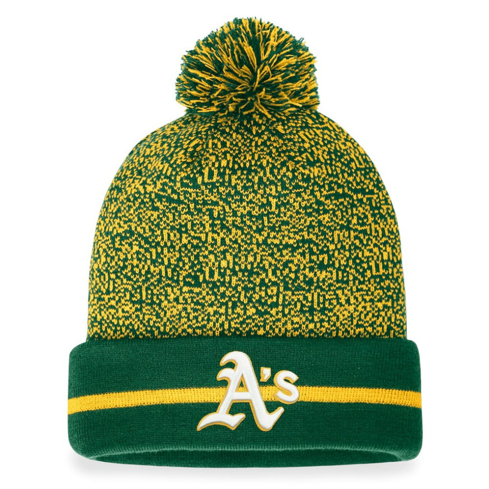 Athletics Fanatics Space-Dye Cuffed Knit Hat with Pom | MLB Discount