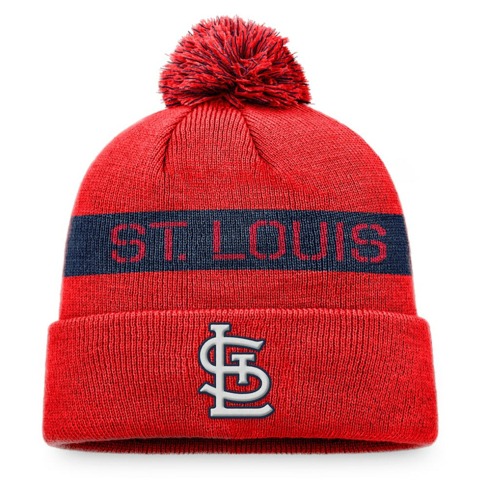 St. Louis Cardinals Fanatics League Logo Cuffed Knit Hat with Pom | MLB US
