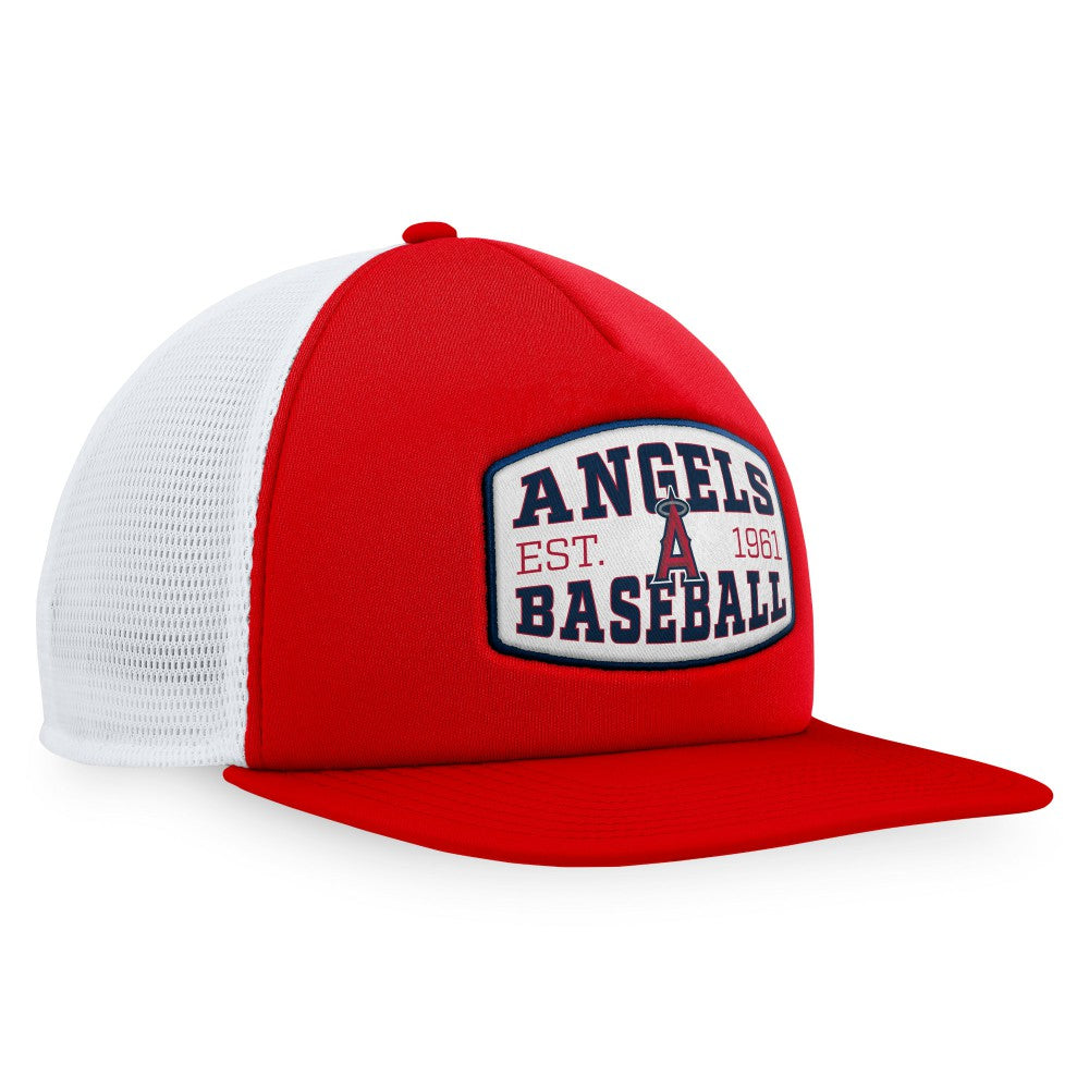 Los Angeles Angels Fanatics Foam Front Patch Trucker Snapback Hat | MLB Outlet