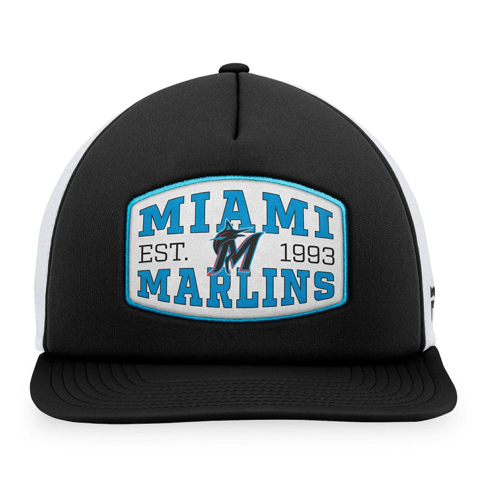 Miami Marlins Fanatics Foam Front Patch Trucker Snapback Hat | MLB Shop