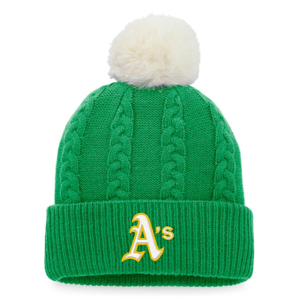 Athletics Fanatics Women's Cable Cuffed Knit Hat with Pom | MLB US