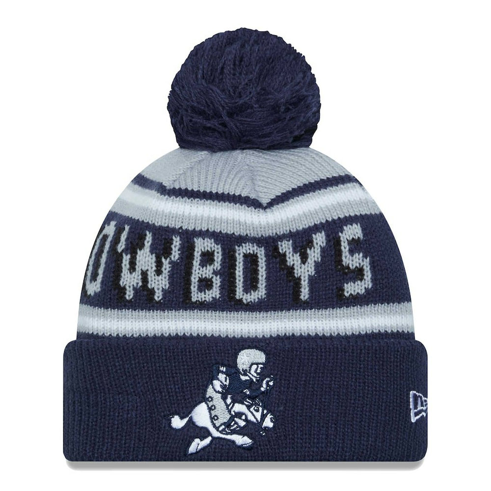 Dallas Cowboys New Era Youth Gridiron Classics Main Cuffed Knit Hat with Pom