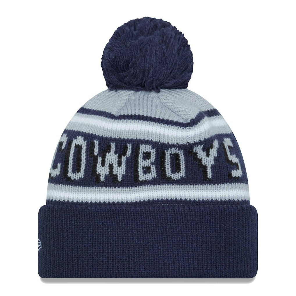 Dallas Cowboys New Era Youth Gridiron Classics Main Cuffed Knit Hat with Pom