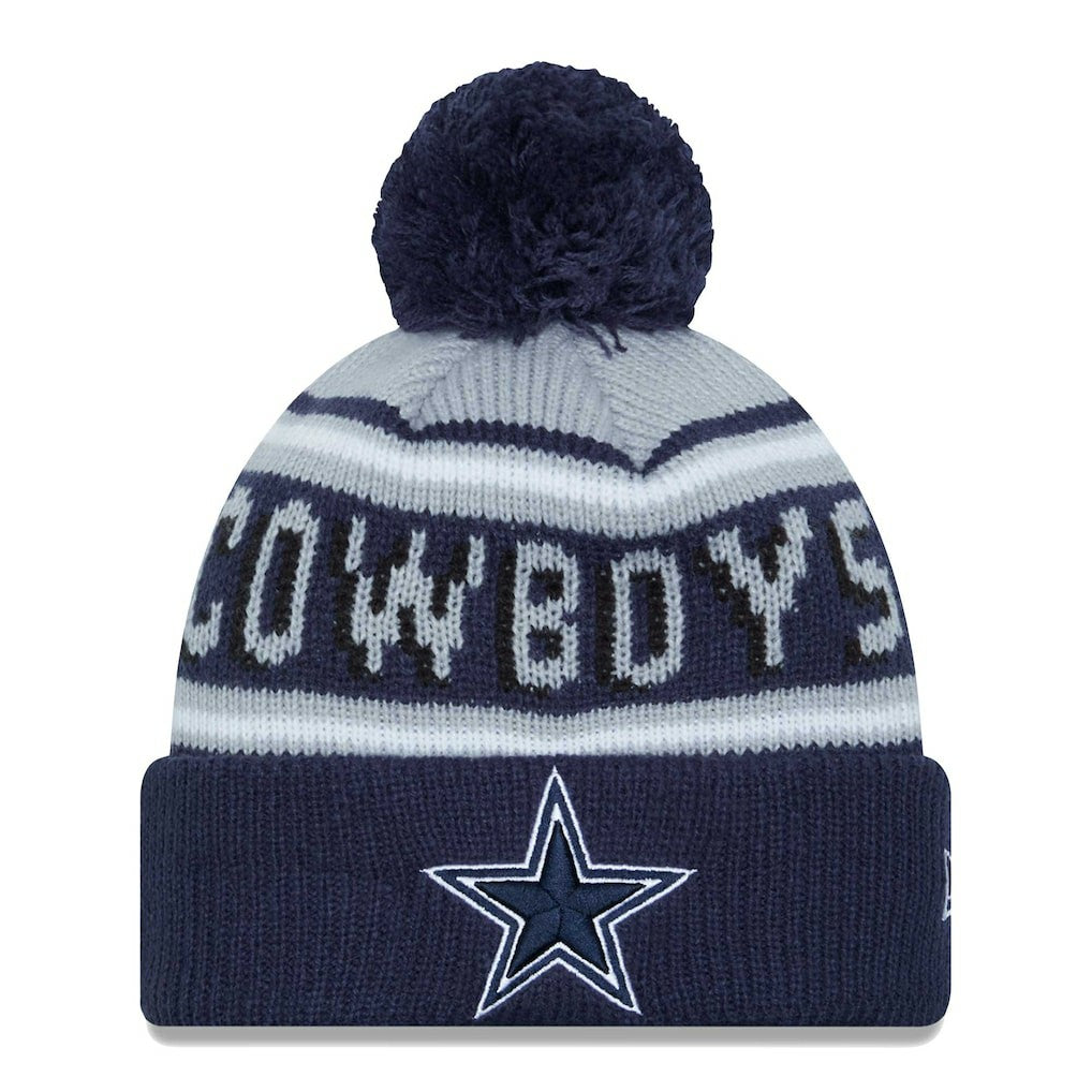 Dallas Cowboys New Era Youth Main Cuffed Knit Hat with Pom