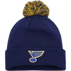 St. Louis Blues adidas COLD.RDY Cuffed Knit Hat with Pom On Sale