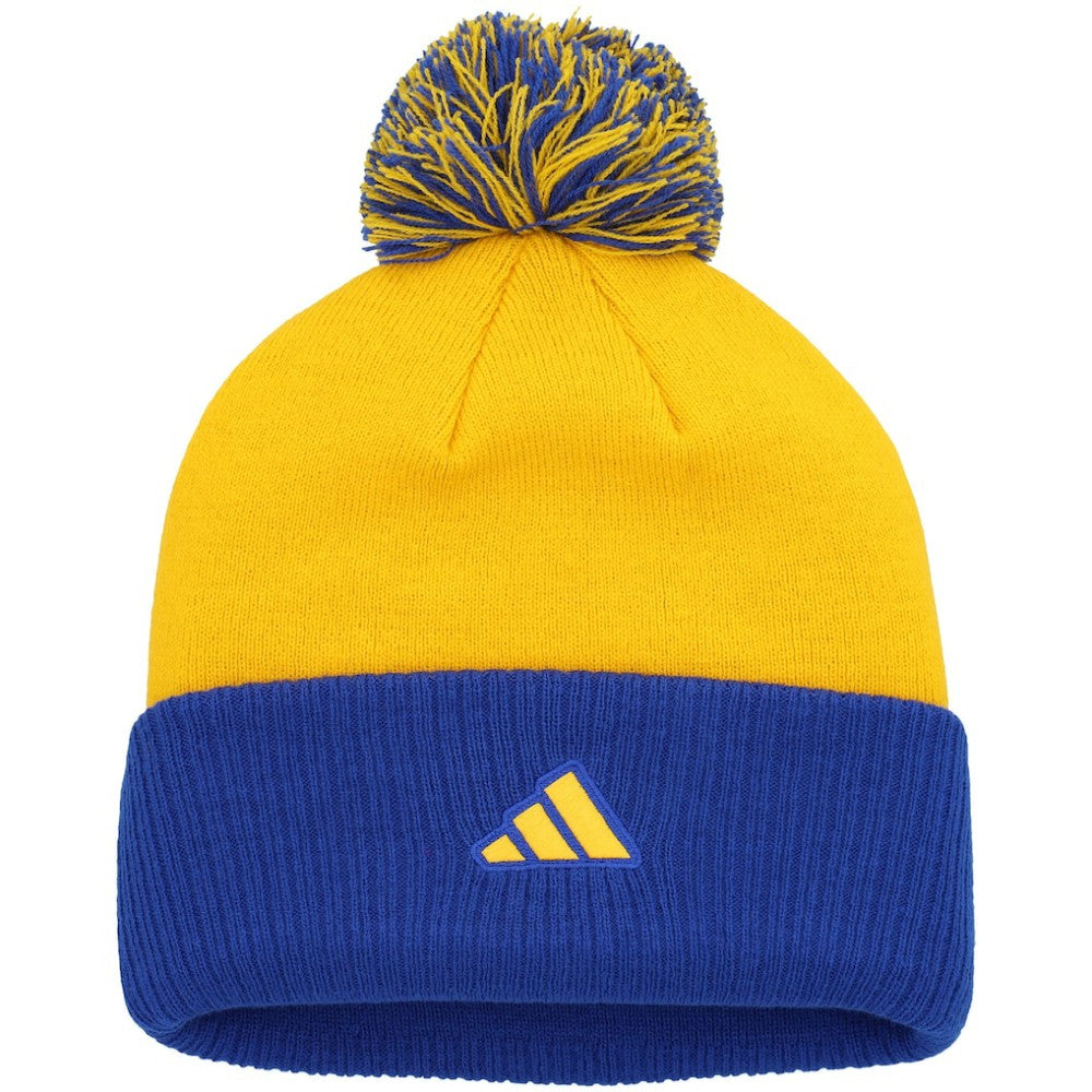 St. Louis Blues adidas Women's Laurel Cuffed Knit Hat with Pom For Sale