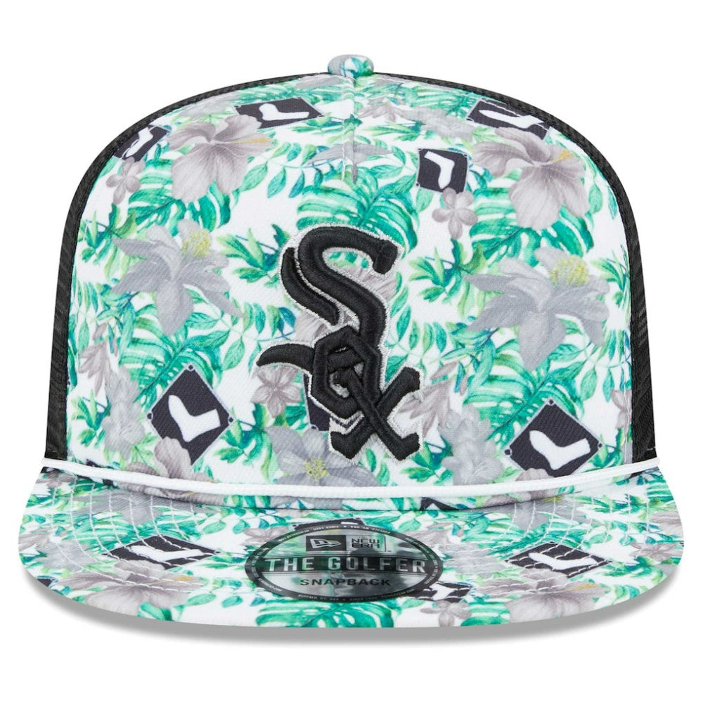 Chicago White Sox New Era Tropic Floral Golfer Lightly Structured Snapback Hat | MLB For sale