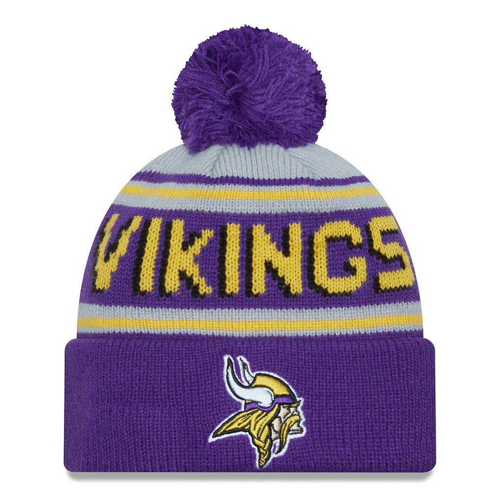 Minnesota Vikings New Era Main Cuffed Knit Hat with Pom