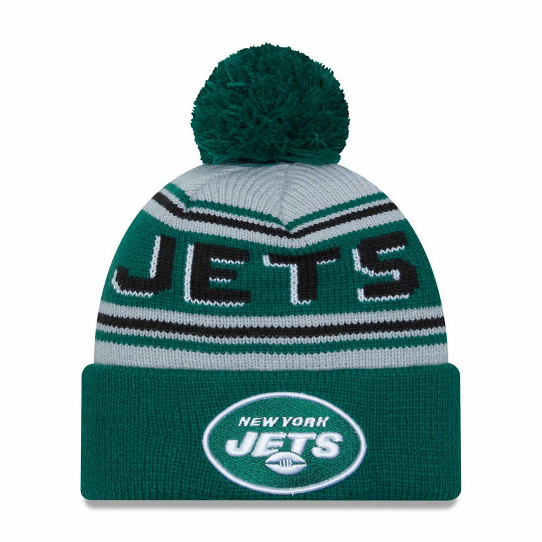 New York Jets New Era Main Cuffed Knit Hat with Pom