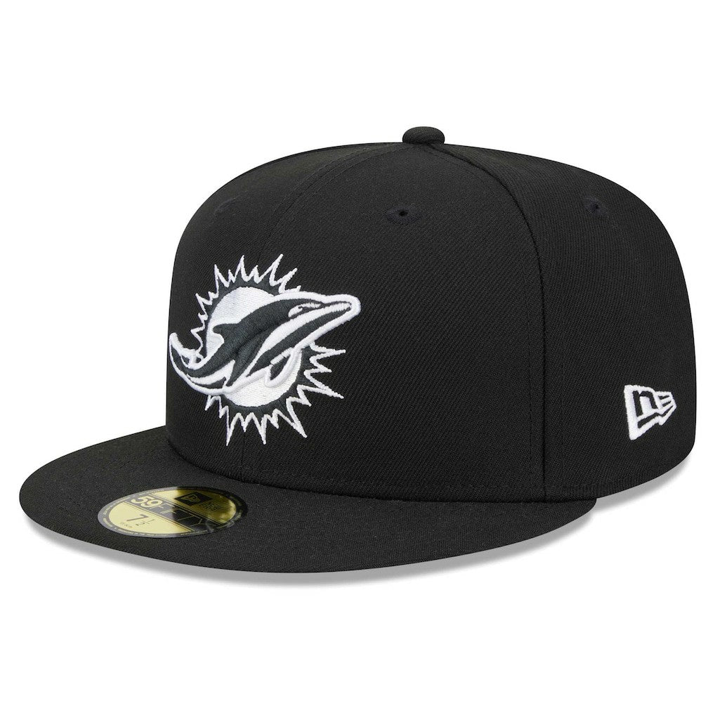 Miami Dolphins New Era Main Patch 59FIFTY Fitted Hat