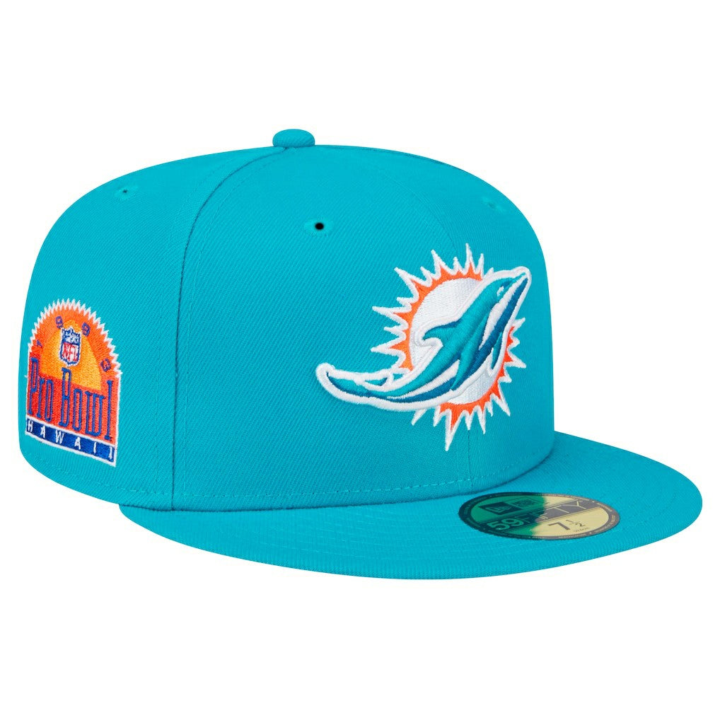 Miami Dolphins New Era Main Patch 59FIFTY Fitted Hat