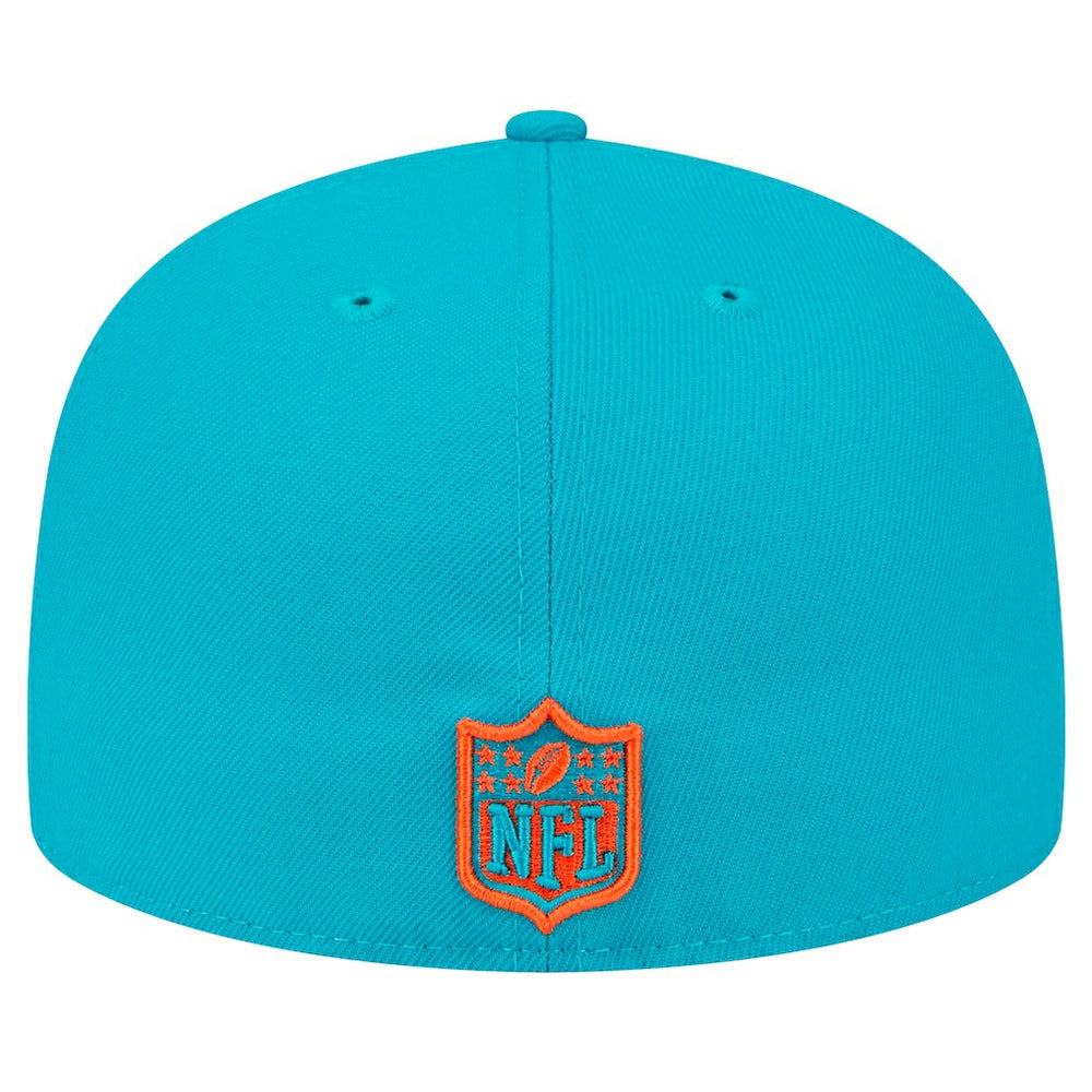 Miami Dolphins New Era Main Patch 59FIFTY Fitted Hat
