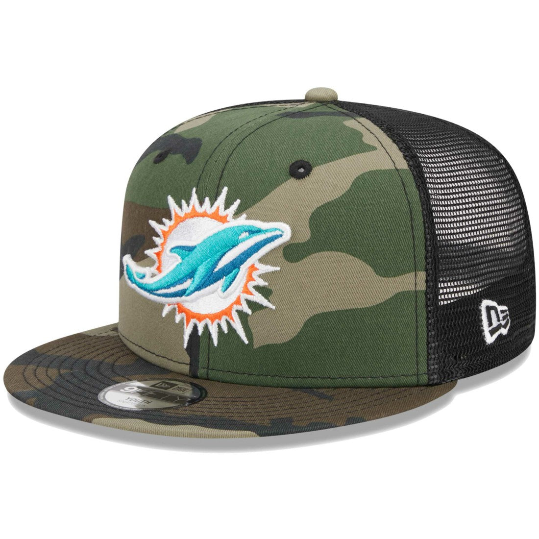 Miami Dolphins New Era Youth Main Trucker 9FIFTY Snapback Hat