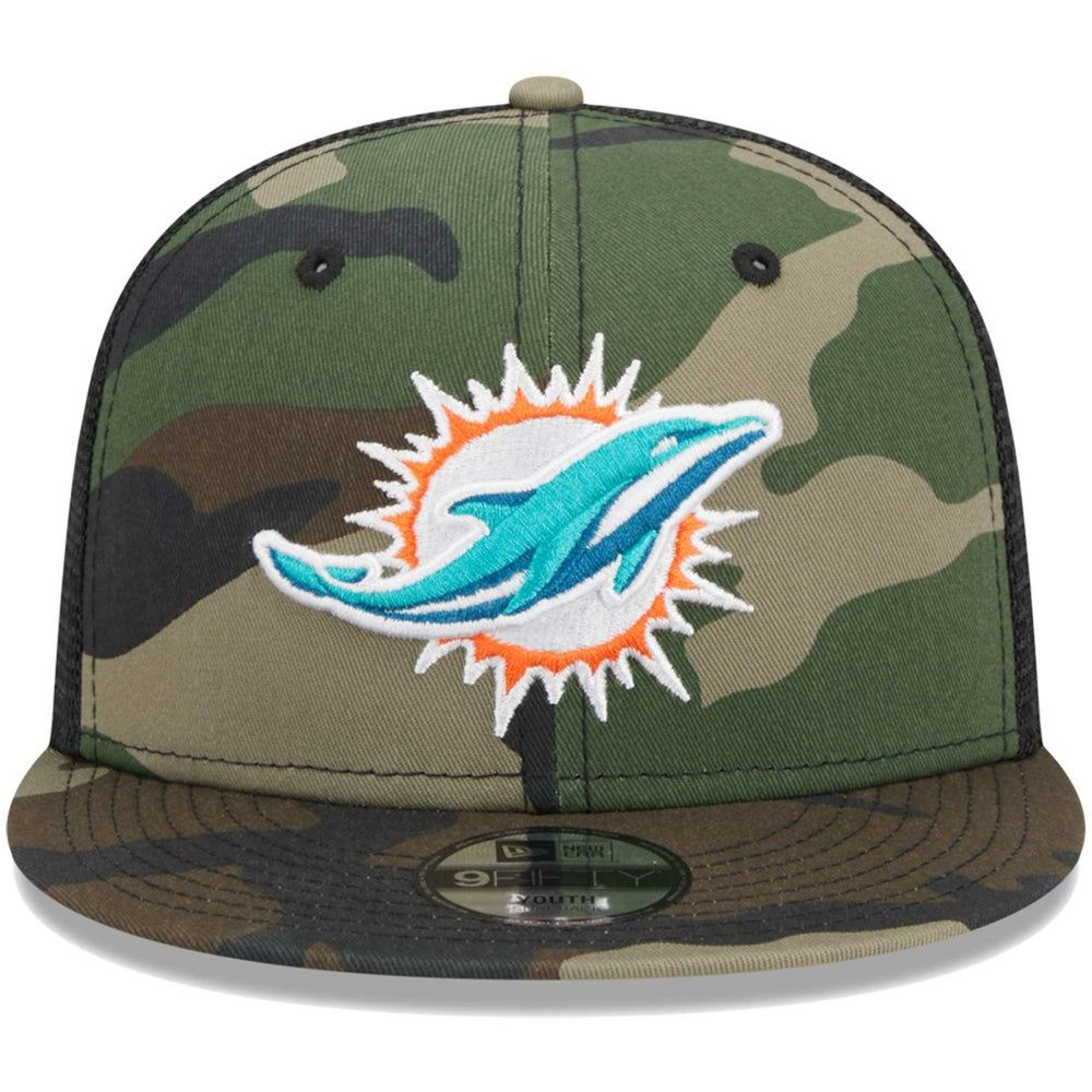 Miami Dolphins New Era Youth Main Trucker 9FIFTY Snapback Hat