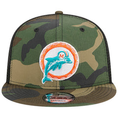 Miami Dolphins New Era Throwback Main Trucker 9FIFTY Snapback Hat