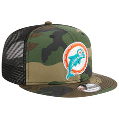 Miami Dolphins New Era Throwback Main Trucker 9FIFTY Snapback Hat