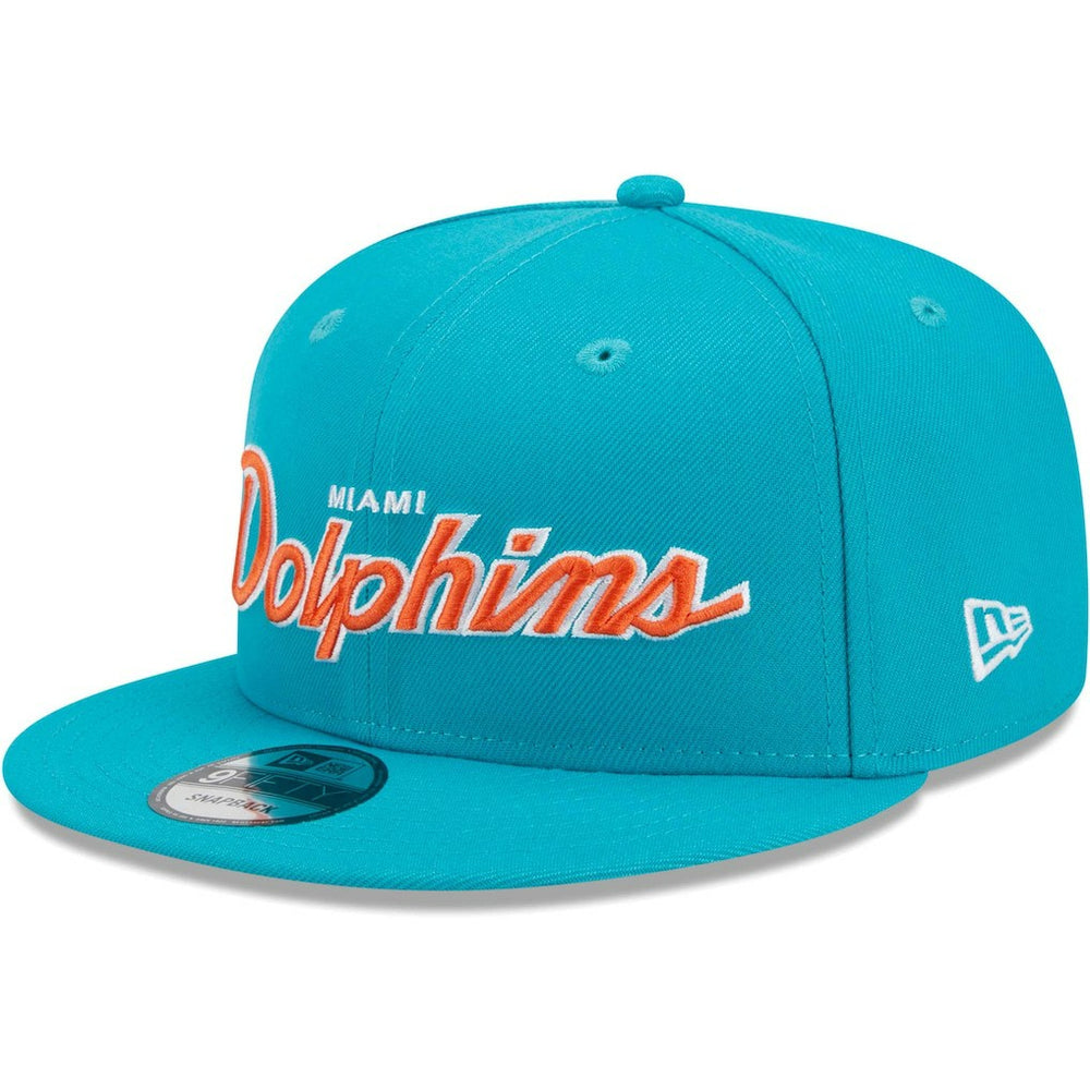 Miami Dolphins New Era Main Script 9FIFTY Snapback Hat