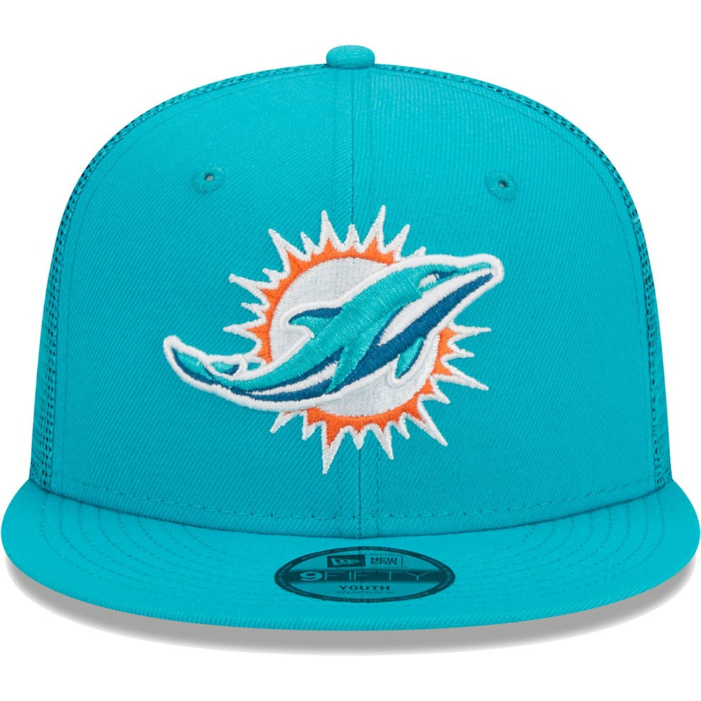 Miami Dolphins New Era Youth Main Trucker 9FIFTY Snapback Hat