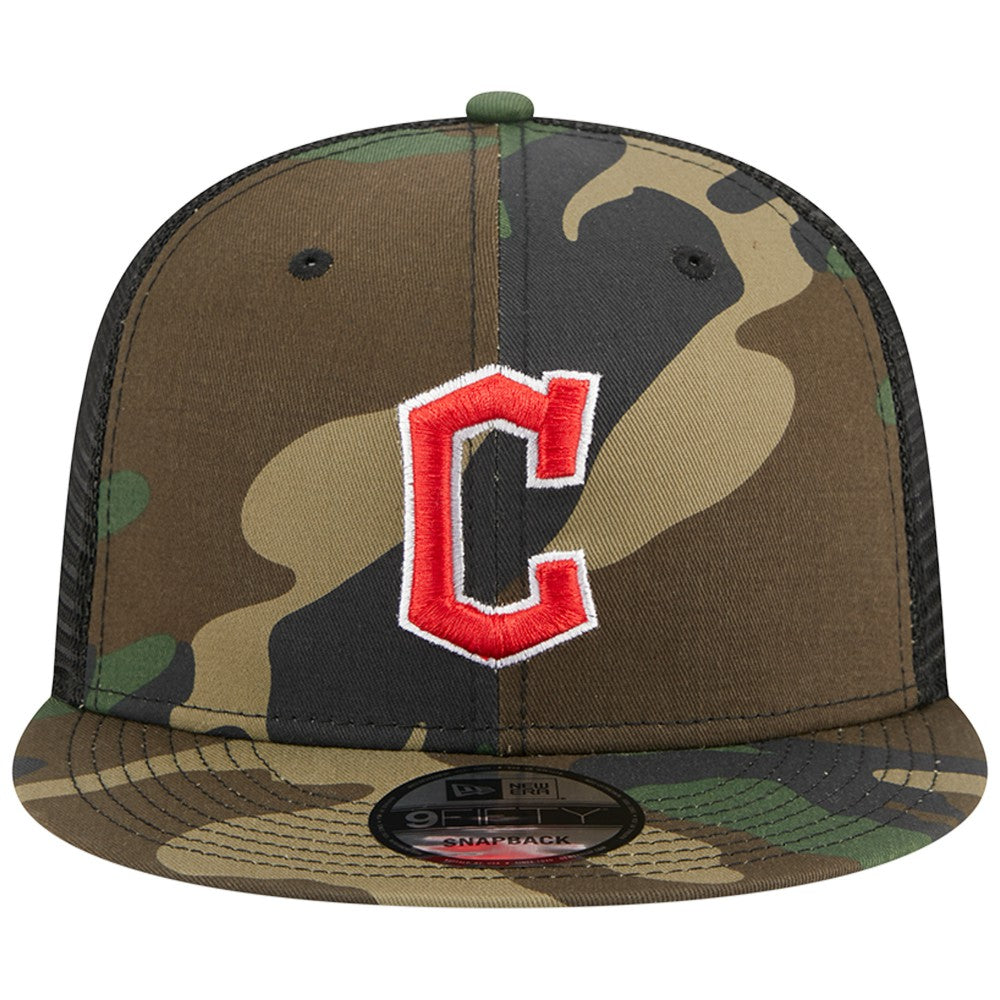 Cleveland Guardians New Era Woodland Camo Trucker 9FIFTY Snapback Hat | MLB Shop
