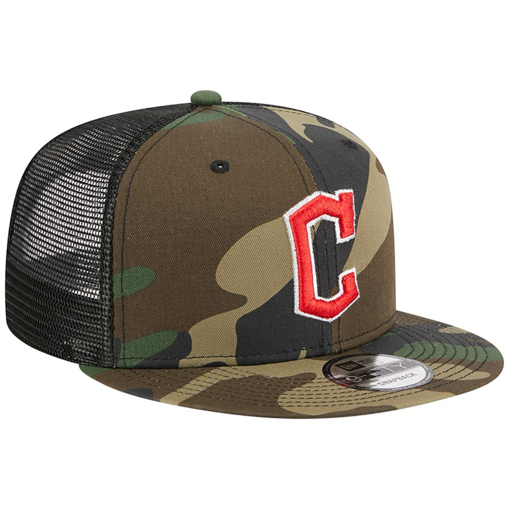 Cleveland Guardians New Era Woodland Camo Trucker 9FIFTY Snapback Hat | MLB Shop