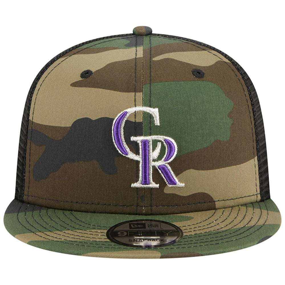 Colorado Rockies New Era Woodland Camo Trucker 9FIFTY Snapback Hat | MLB New