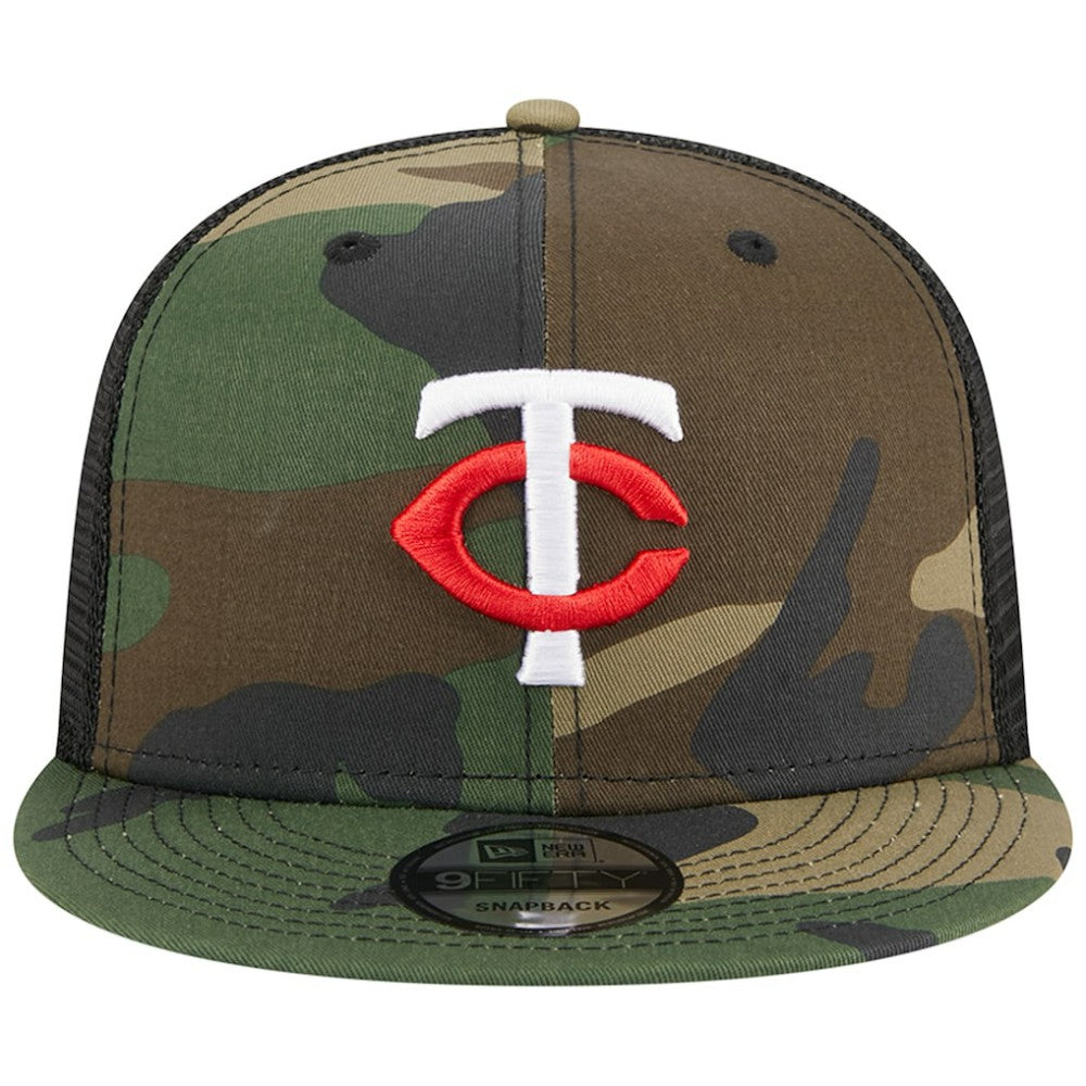 Minnesota Twins New Era Woodland Camo Trucker 9FIFTY Snapback Hat | MLB On Sale
