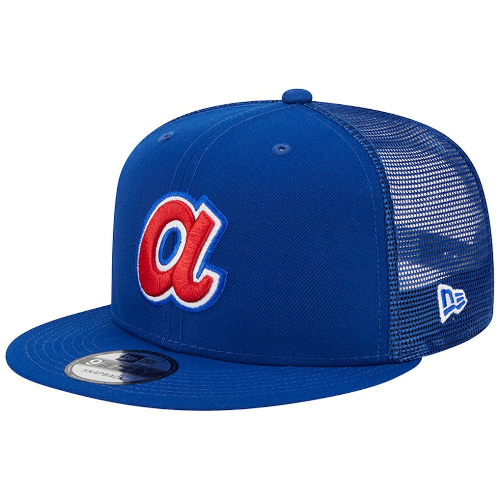 Atlanta Braves New Era Cooperstown Collection Team Color Trucker 9FIFTY Snapback Hat | MLB On Sale