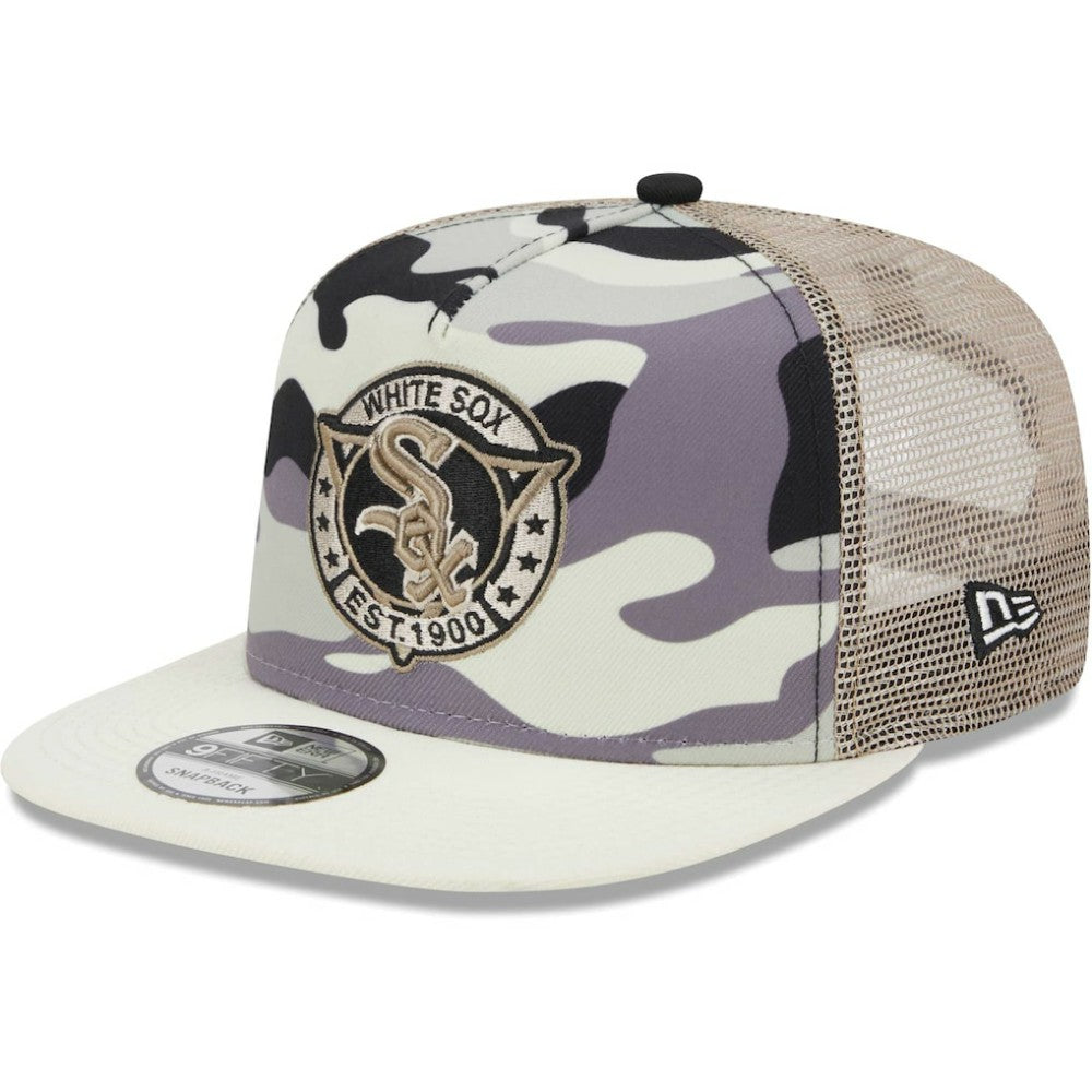 Chicago White Sox New Era Chrome Camo A-Frame 9FIFTY Trucker Snapback Hat | MLB New