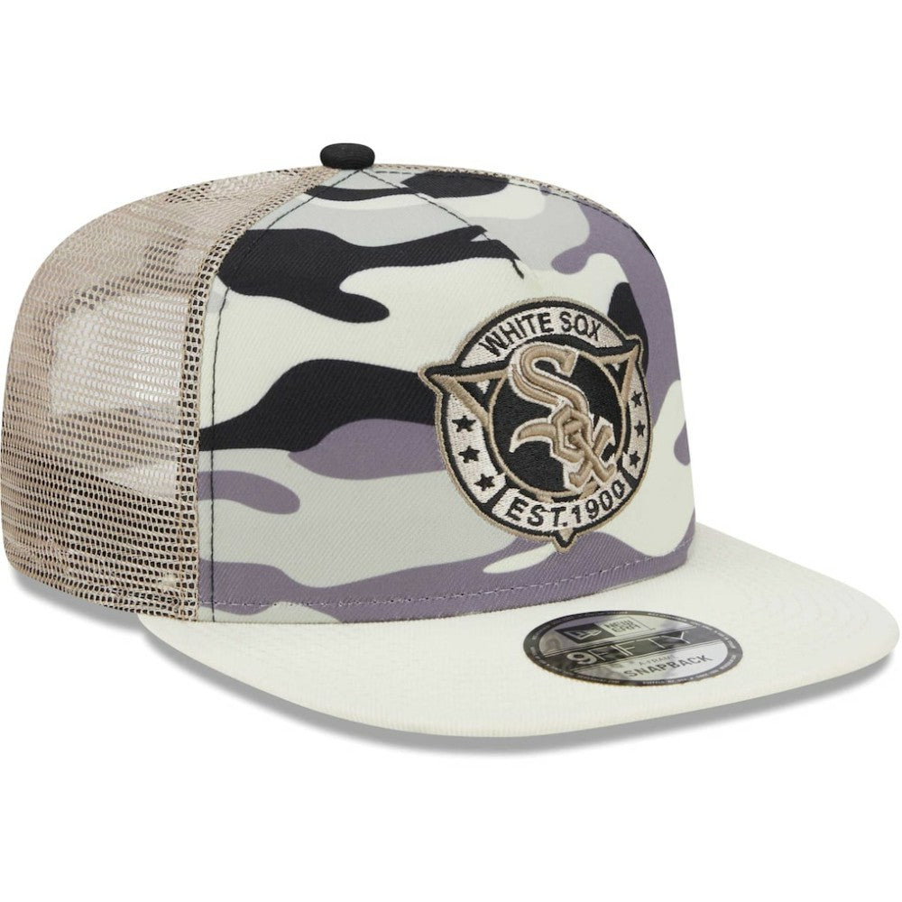 Chicago White Sox New Era Chrome Camo A-Frame 9FIFTY Trucker Snapback Hat | MLB New