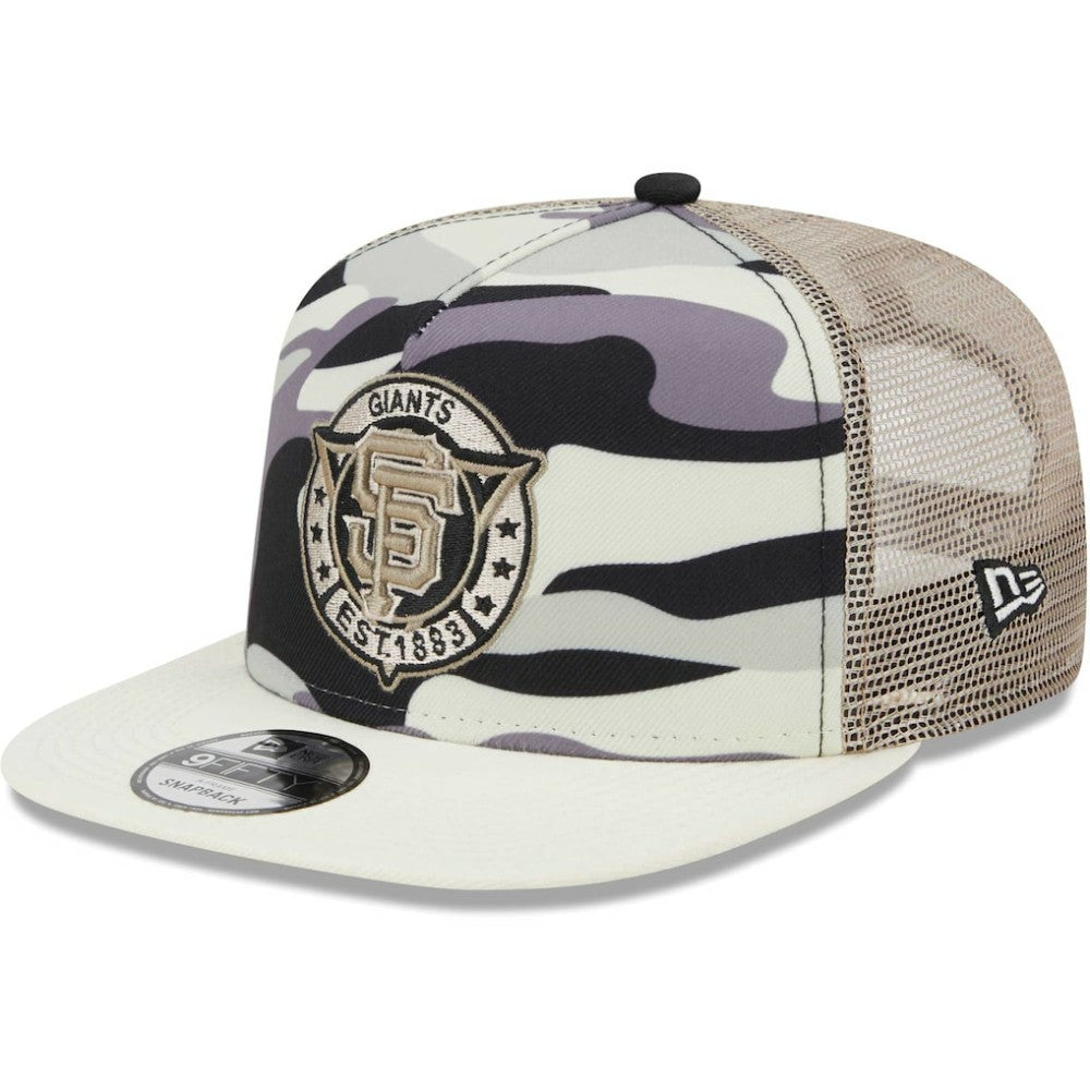 San Francisco Giants New Era Chrome Camo A-Frame 9FIFTY Trucker Snapback Hat | MLB Shop