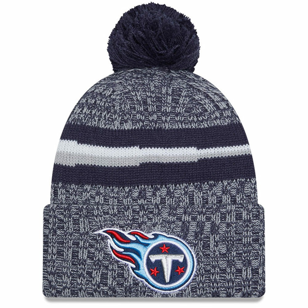 Tennessee Titans New Era Youth 2023 Sideline Cuffed Knit Hat With Pom