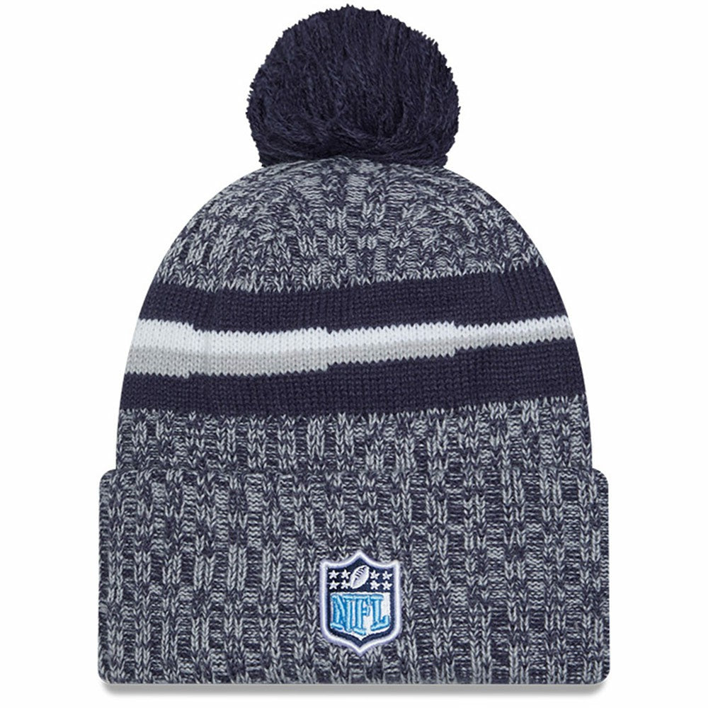 Tennessee Titans New Era Youth 2023 Sideline Cuffed Knit Hat With Pom