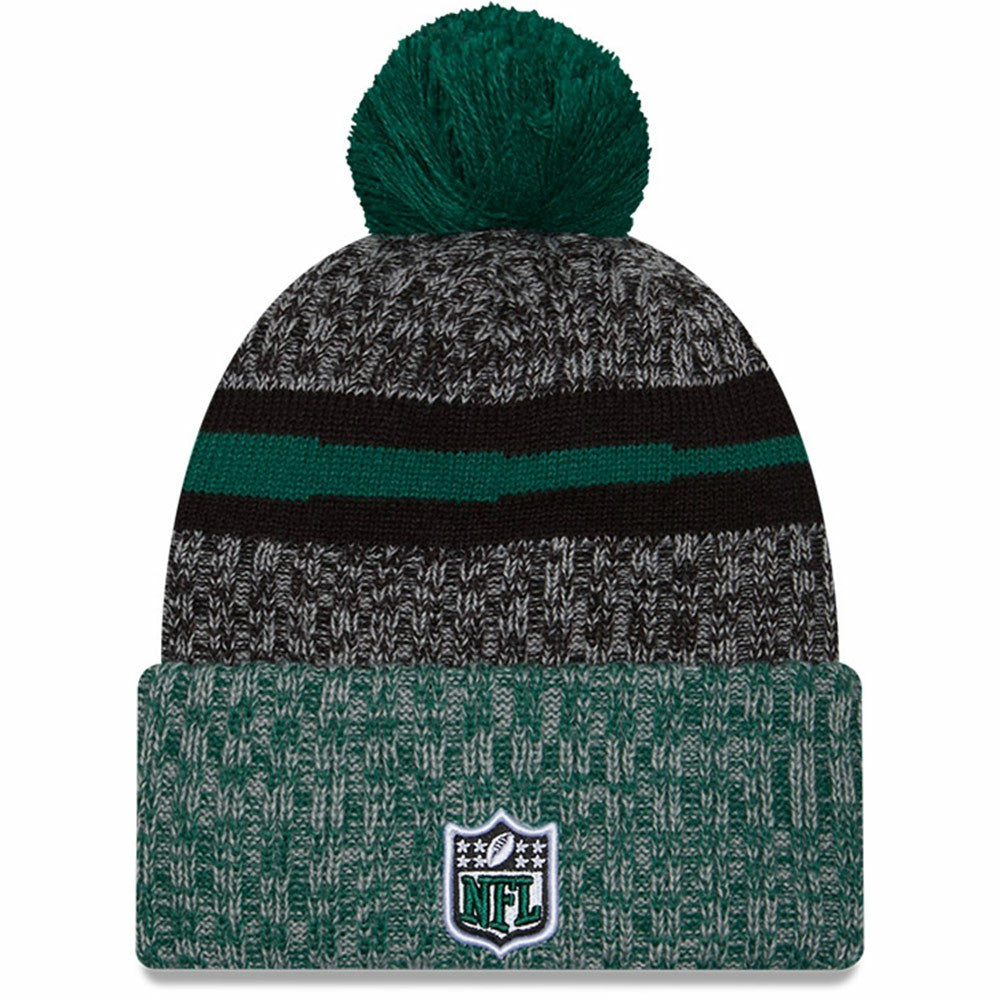 New York Jets New Era 2023 Sideline Sport Cuffed Pom Knit Hat