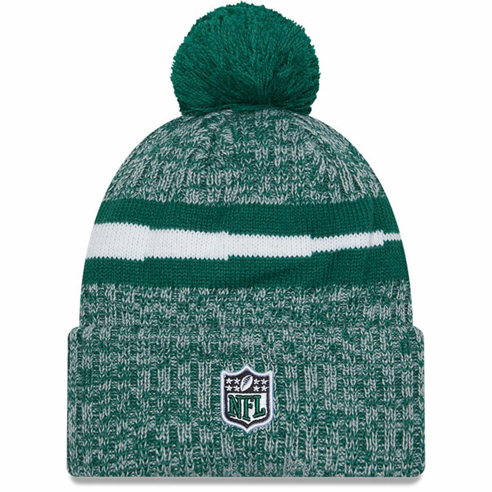 New York Jets New Era 2023 Sideline Cuffed Knit Hat With Pom