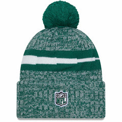 New York Jets New Era 2023 Sideline Cuffed Knit Hat With Pom