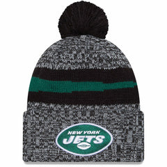 New York Jets New Era 2023 Sideline Cuffed Knit Hat With Pom