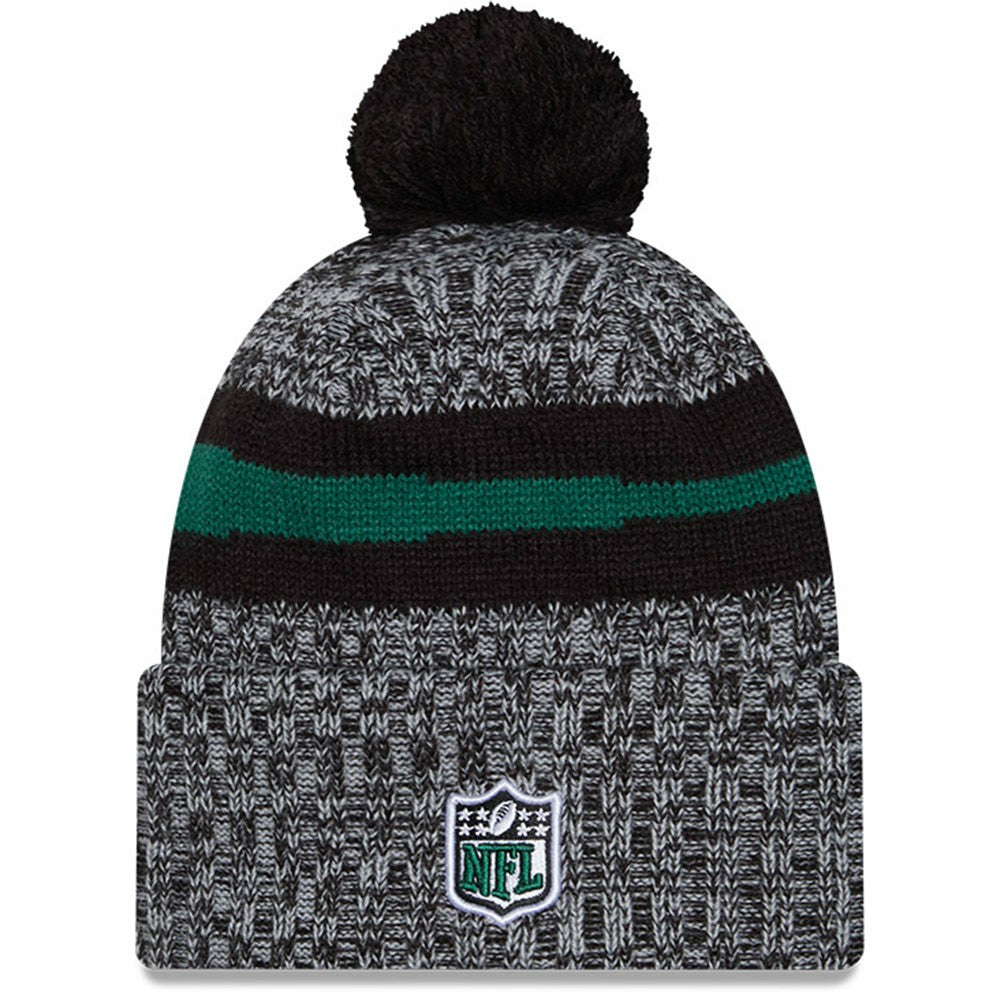 New York Jets New Era 2023 Sideline Cuffed Knit Hat With Pom