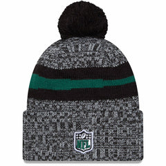 New York Jets New Era 2023 Sideline Cuffed Knit Hat With Pom