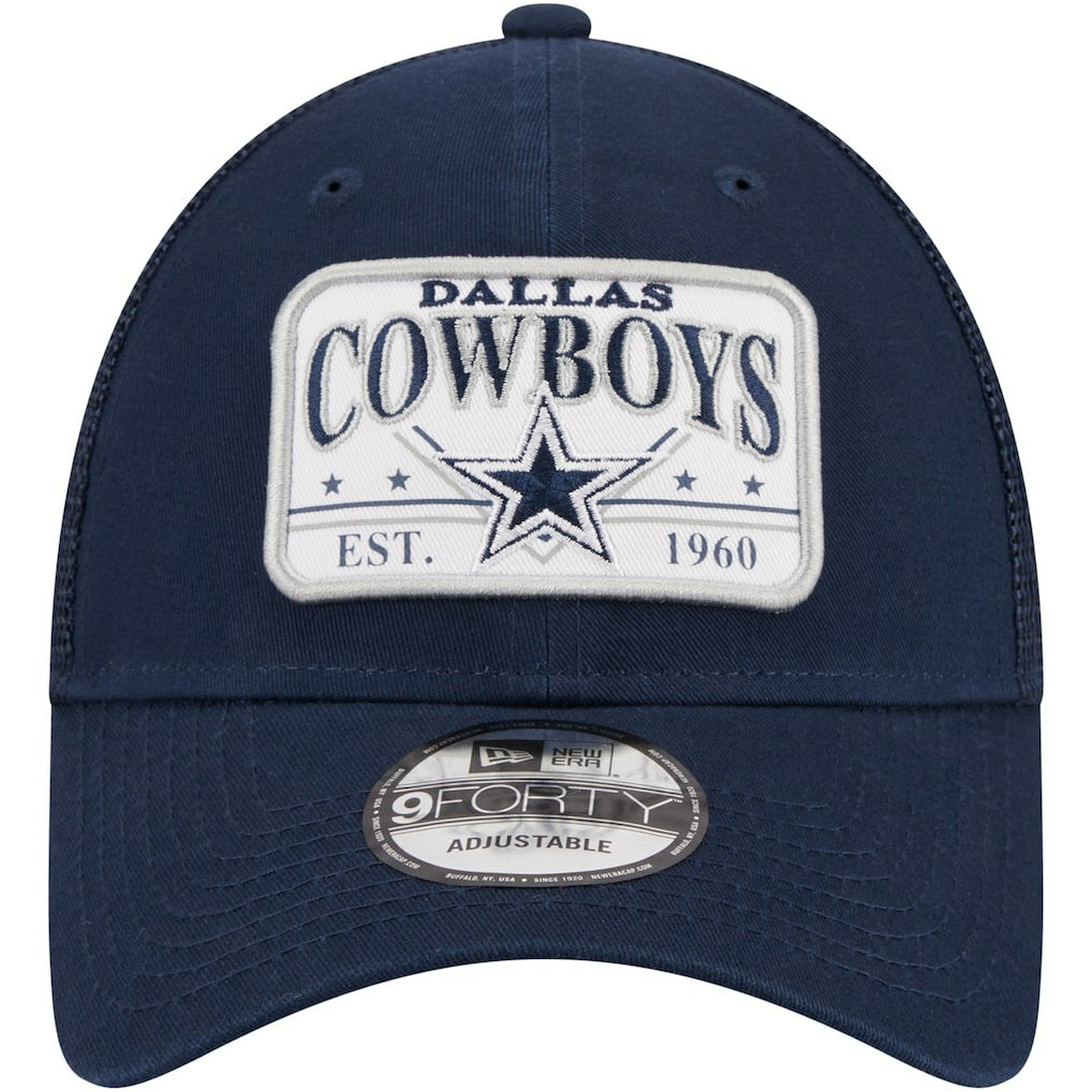 Dallas Cowboys New Era Plate 9FORTY Trucker Adjustable Hat