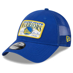 Golden State Warriors Plate Oversized Patch Trucker 9FORTY Adjustable Hat sale New