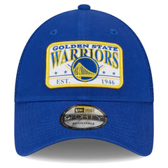Golden State Warriors Plate Oversized Patch Trucker 9FORTY Adjustable Hat sale New