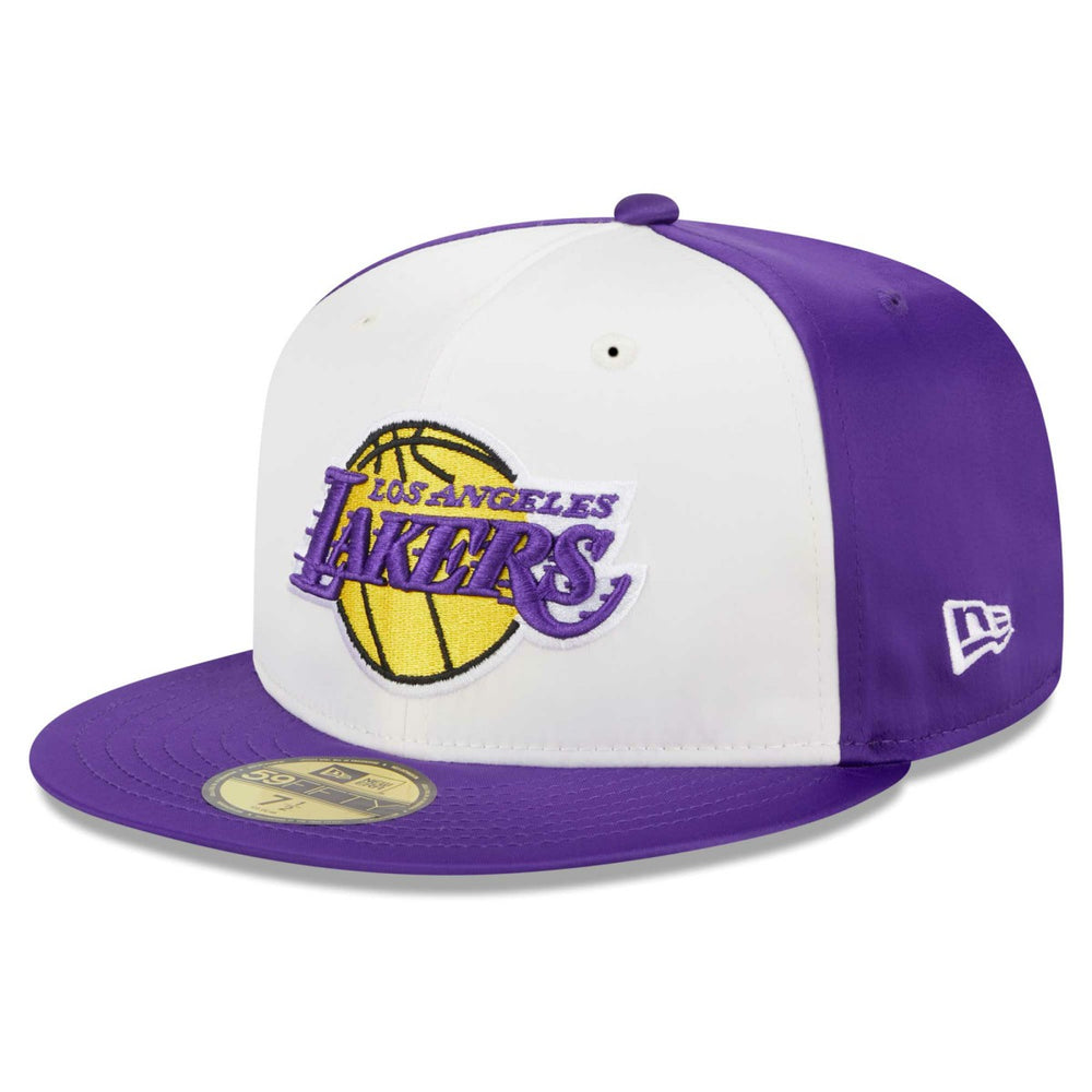 Los Angeles Lakers Throwback Satin 59FIFTY Fitted Hat Outlet