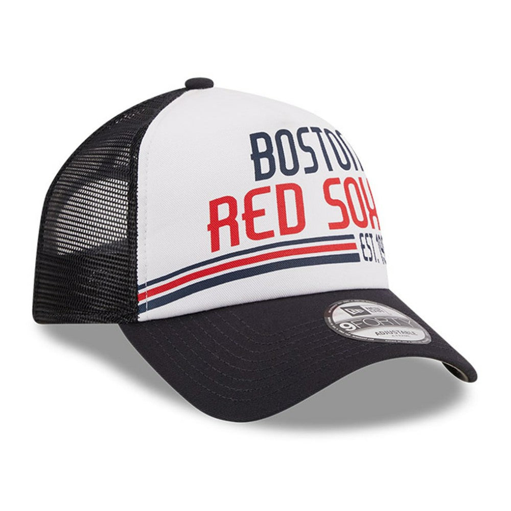 Boston Red Sox New Era Stacked A-Frame Trucker 9FORTY Adjustable Hat | MLB US