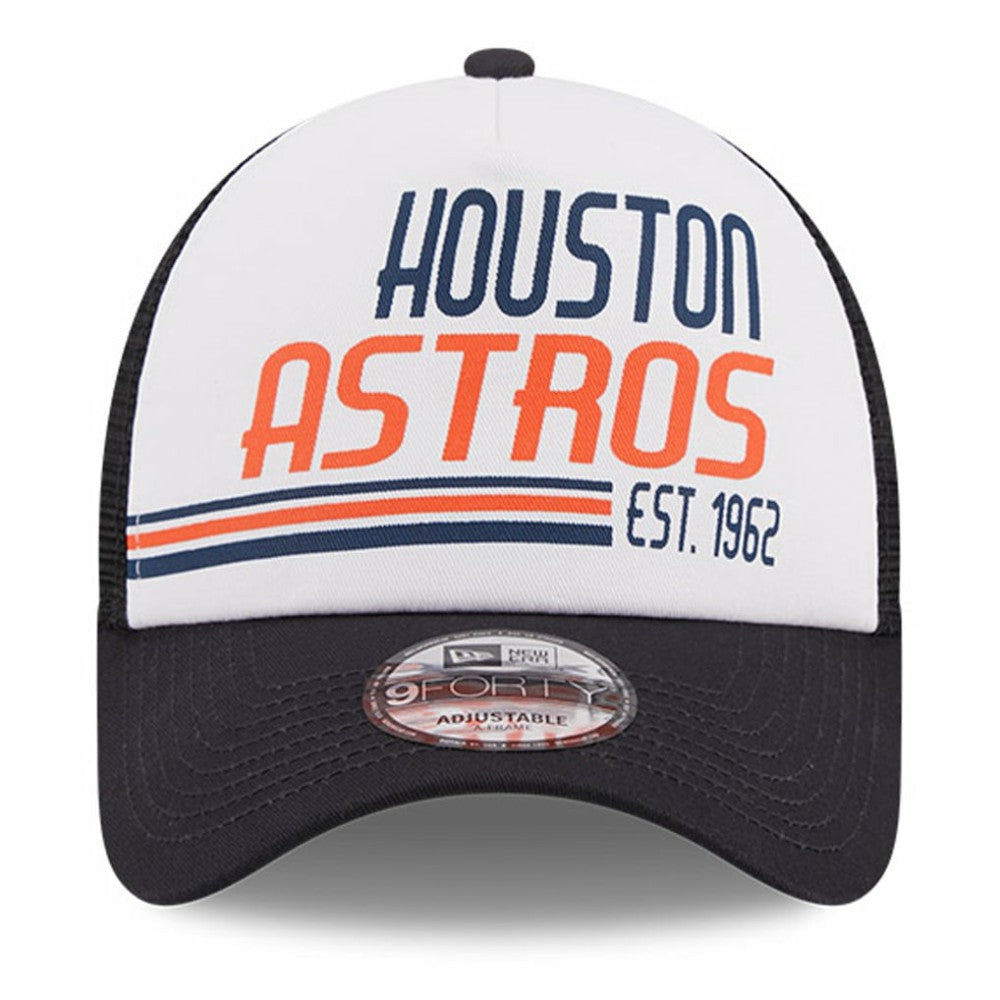 Houston Astros New Era Stacked A-Frame Trucker 9FORTY Adjustable Hat | MLB On Sale